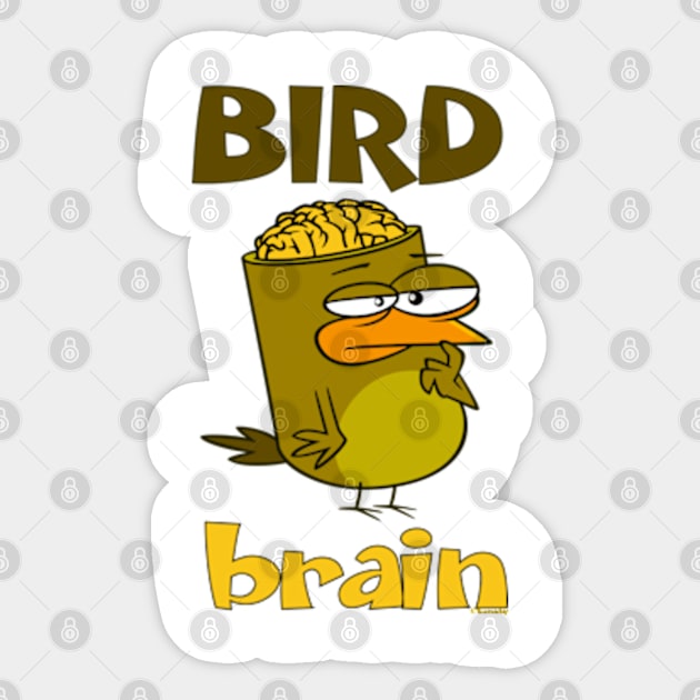 Birdbrain Design for Bird Lovers Sticker by ConCept